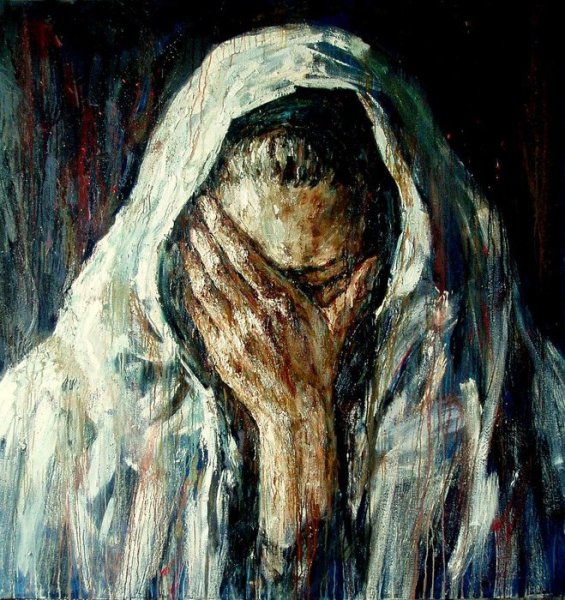 Мусульманка плачет