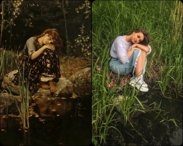 Девушка бросающая камень