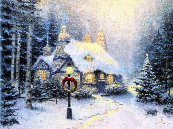 Thomas Kinkade Рождественский коттедж