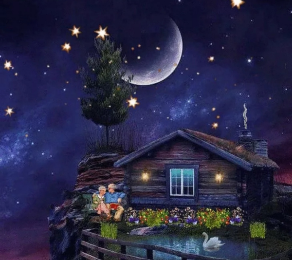 Пейзаж Лунная ночь