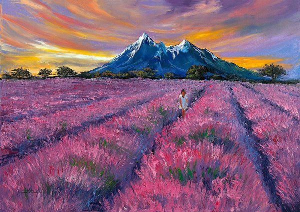 Пейзаж красками