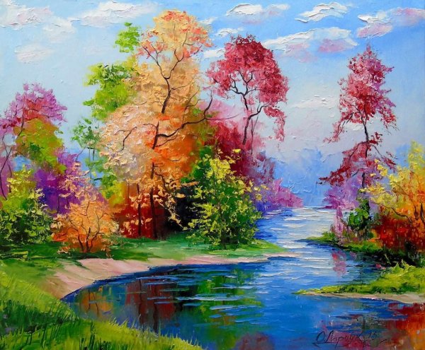 Acrylic Landscape Painting картины