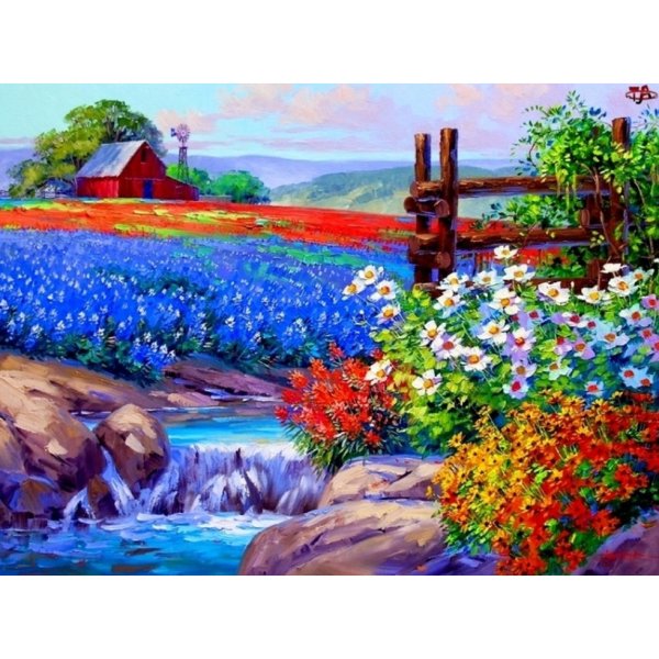 Крымский пейзаж акрил мастихин