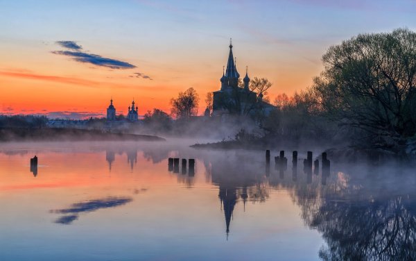 Село Дунилово Ивановская область зима закат