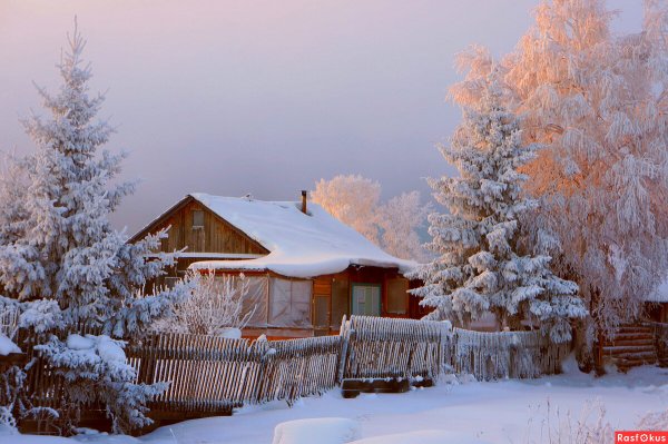 Зима в Республике Коми деревня