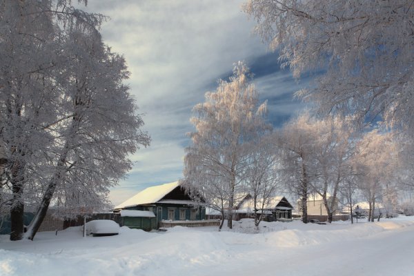 Зимняя деревня русские Чукалы