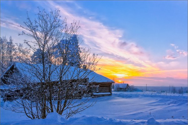 Псковская область деревня зима