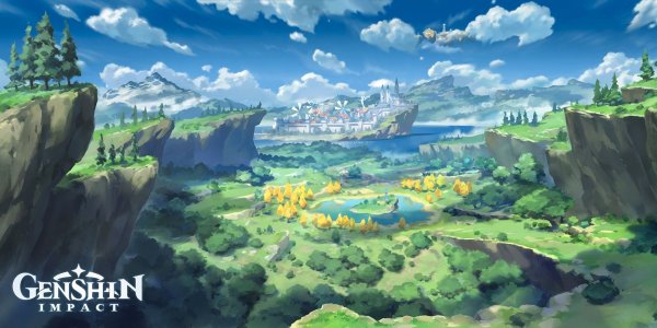 Геншин концепт арт ландшафт