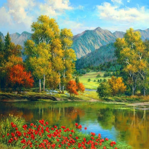 ВАНГОГВОМНЕ картина по номерам "красивая Долина", 40х50