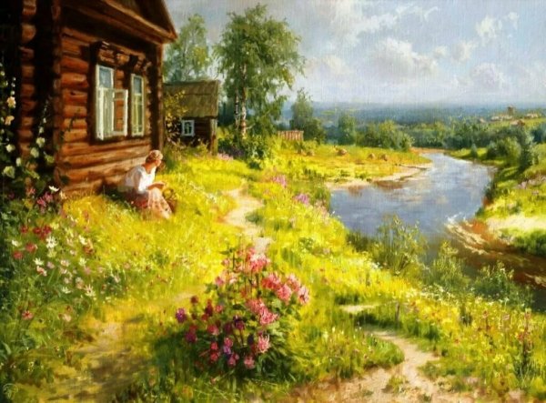 Художник Сергей Крупский картины деревня лето