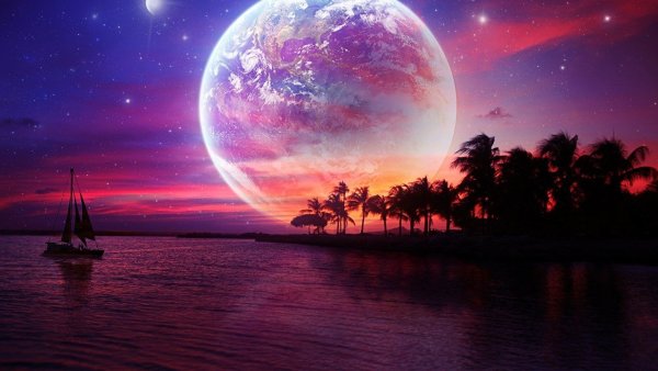 Месяц над лесом