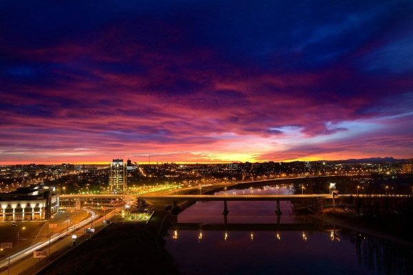 Город Краснодар ночью