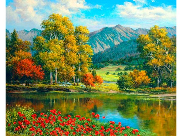 Эрик Уоллис пейзажи цветы