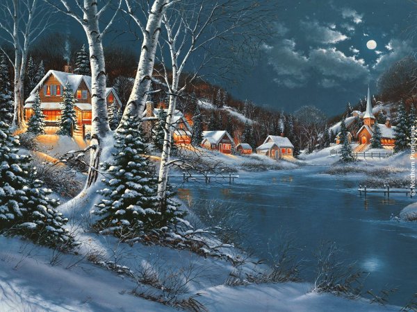 Новогодний домик в горах