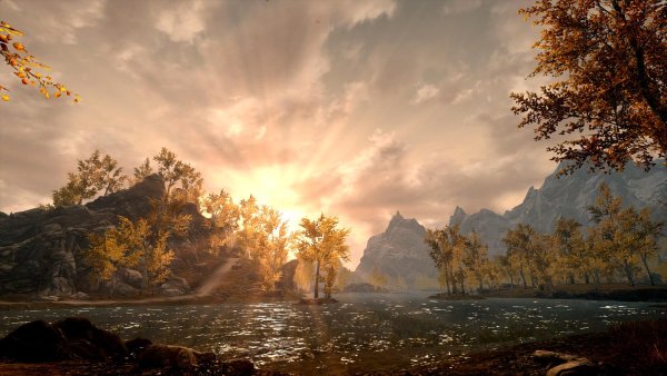 Пейзаж скайрим осень