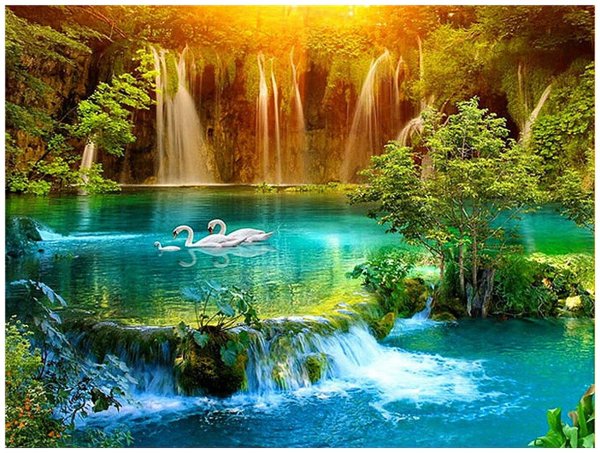 Алмазная мозаика 5д водопад