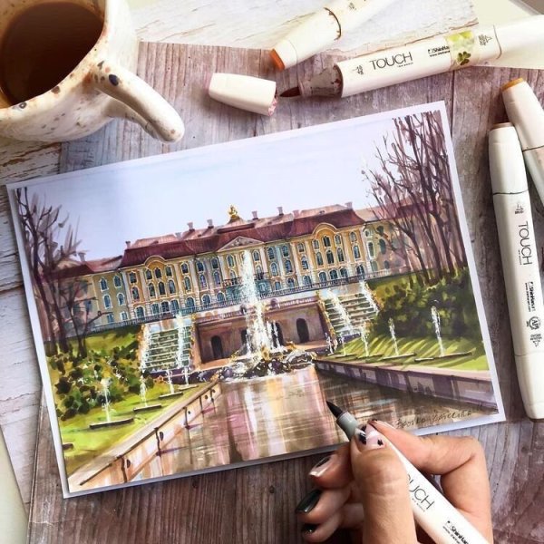 Пейзаж маркерами