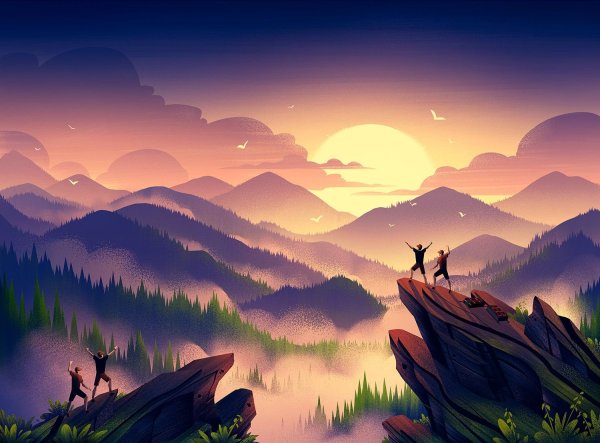 Мультяшные пейзажи природы