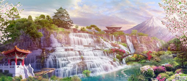 Япония озеро Сакура