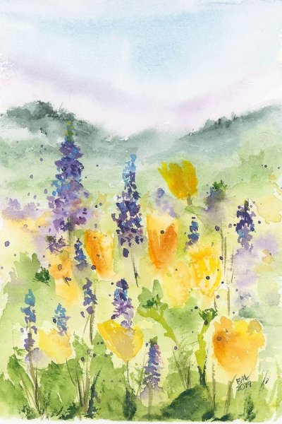 Рисование цветов акварелью для детей