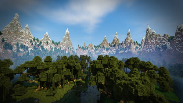 Красивый пейзаж в МАЙНКРАФТЕ