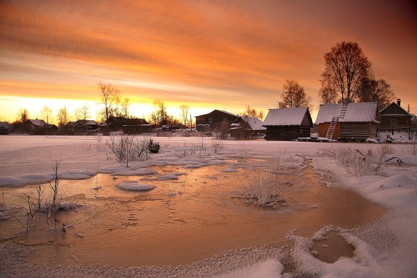 Зимняя деревня русские Чукалы