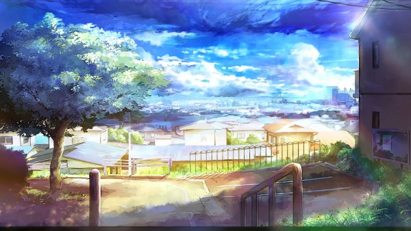 Пейзаж в стиле аниме