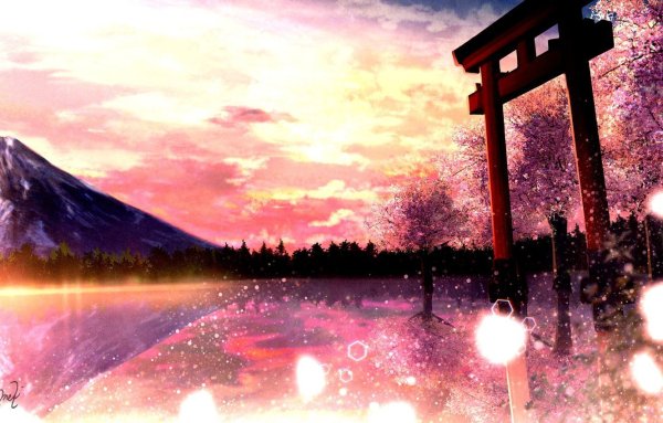 Красивые аниме пейзажи