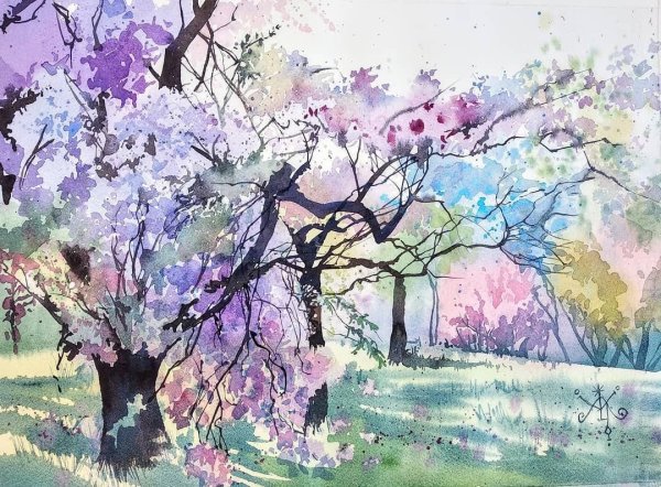 Марина Чугунова пейзажи акварелью