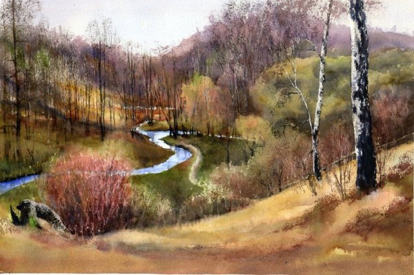 Акварель Владимира Тупоршина пейзажи