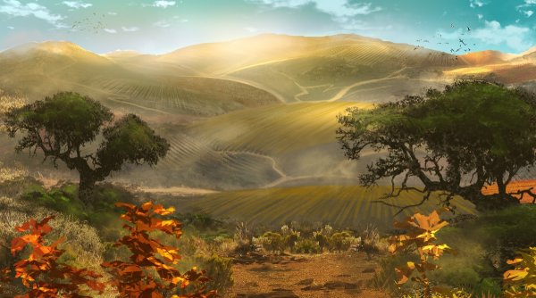 Пейзаж игрового мира цвет