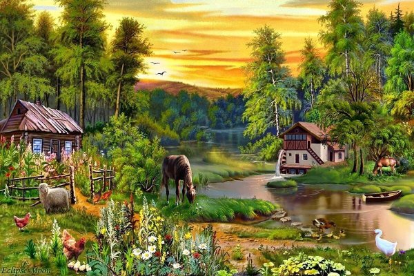 Зимний пейзаж рисунок