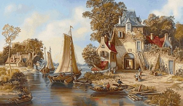 Голландские пейзажи с домиками