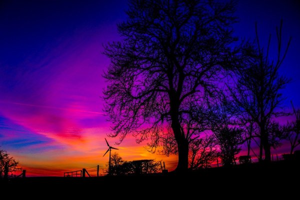 Красивый фиолетовый закат