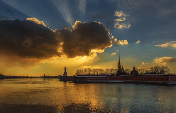 Пейзаж Невы Санкт Петербурга мосты