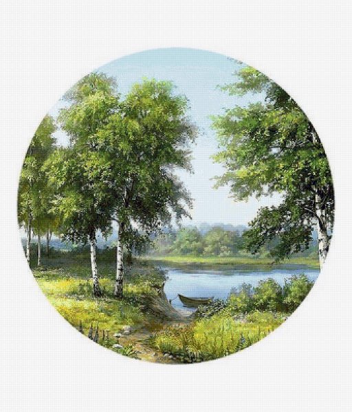 Пейзажи для декупажа круглые