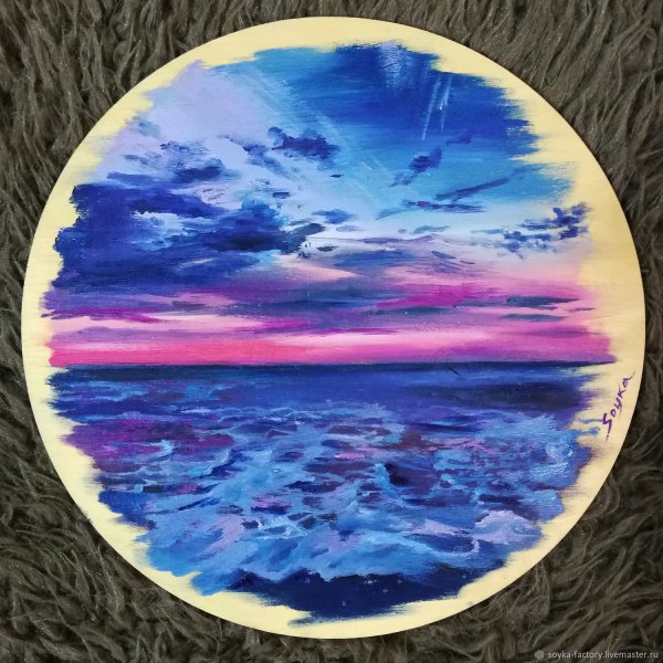 Пейзаж на круглом холсте