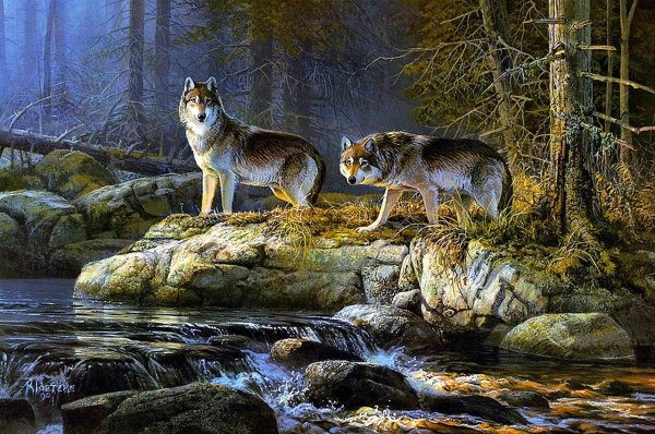 Пейзаж с волком