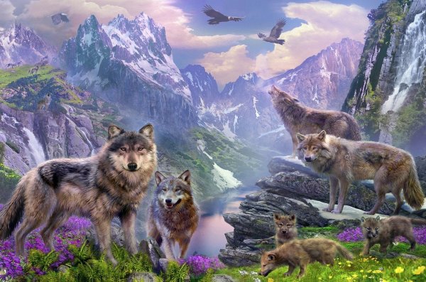 Пейзаж с волком