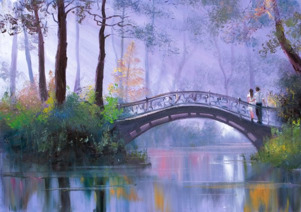 Красивый пейзаж с мостиком