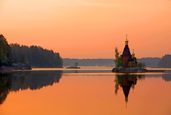 Озеро Вуокса Приозерск Церковь