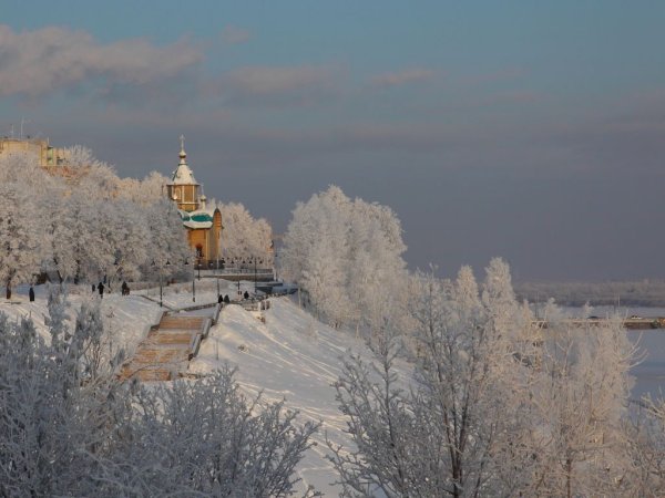 Набережная Грина Киров зимой