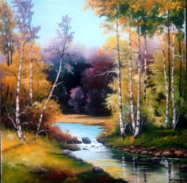 Пейзаж красками