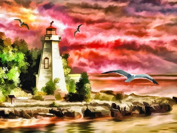 Пейзаж с маяком