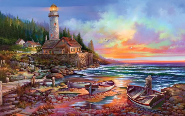 Художник Томас Кинкейд корабль