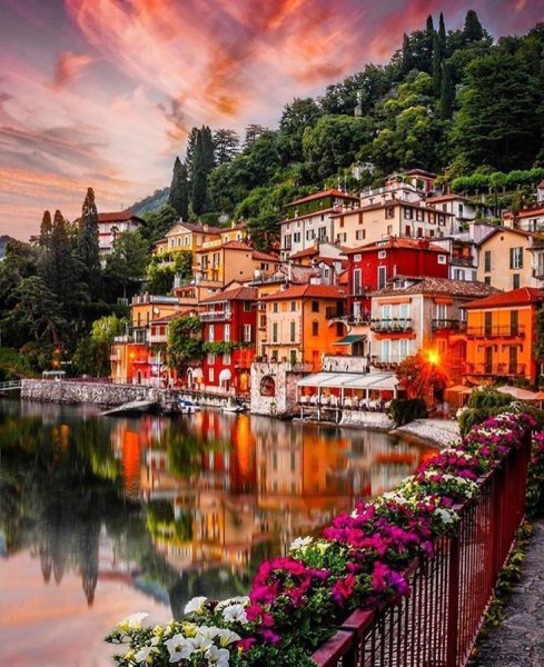 Италия Варенна Комо цветы