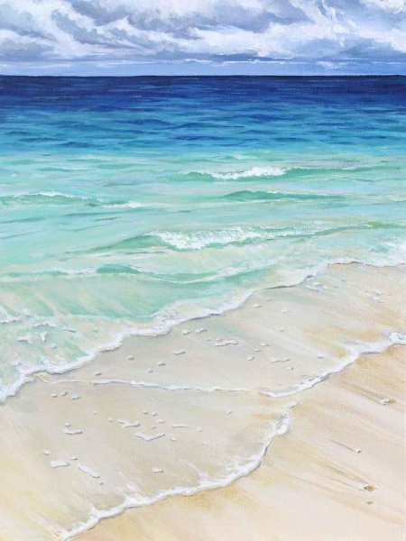 Море пляж акварель