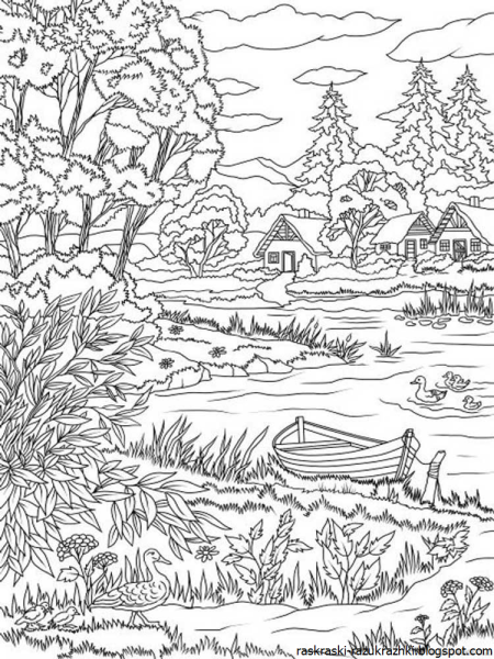 Раскраска пейзаж