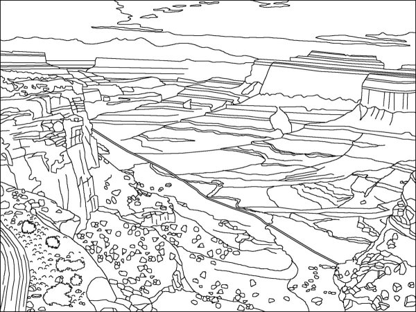 Ущелье раскраска
