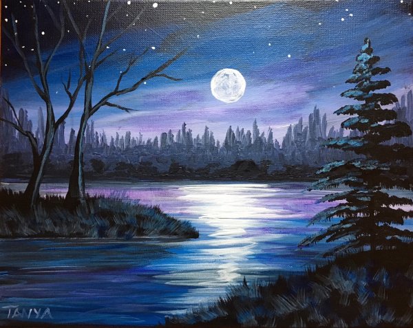 Рисование ночного пейзажа